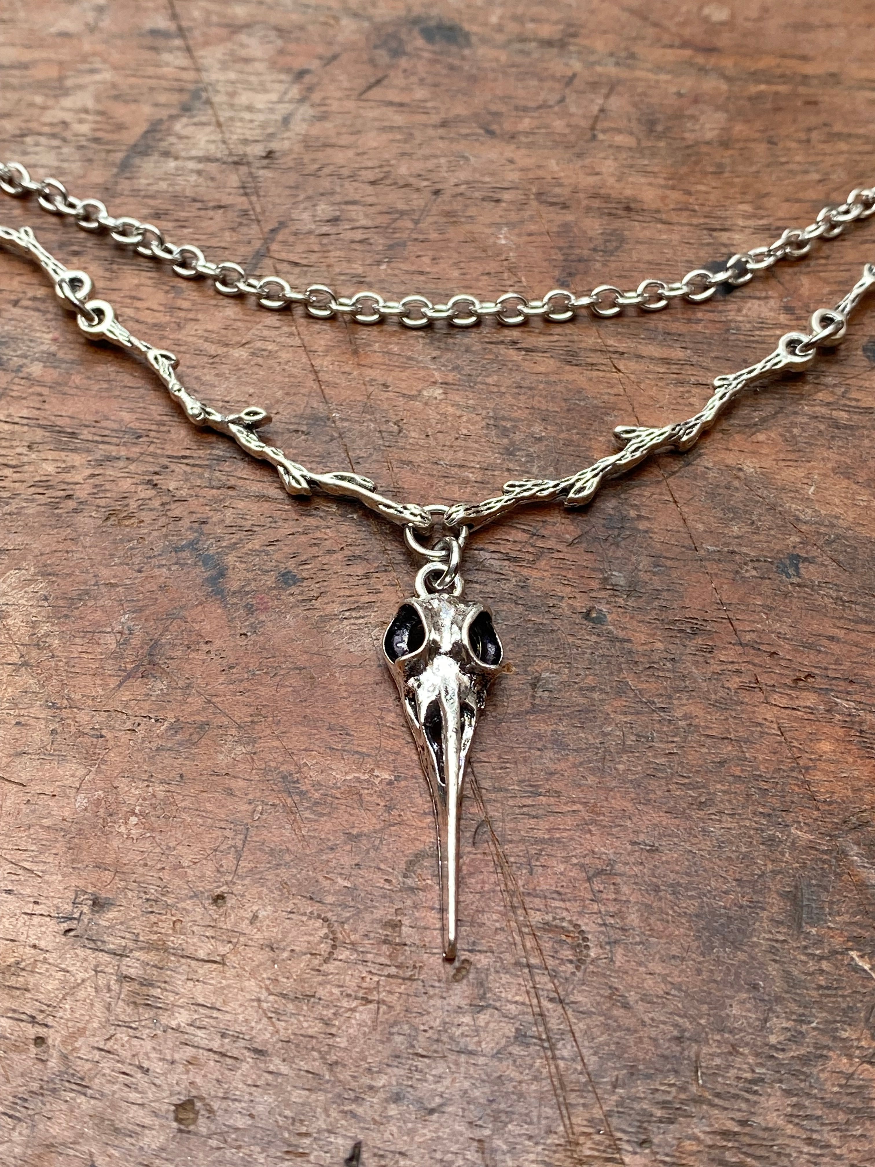 Branches and Crow Skulls Necklace