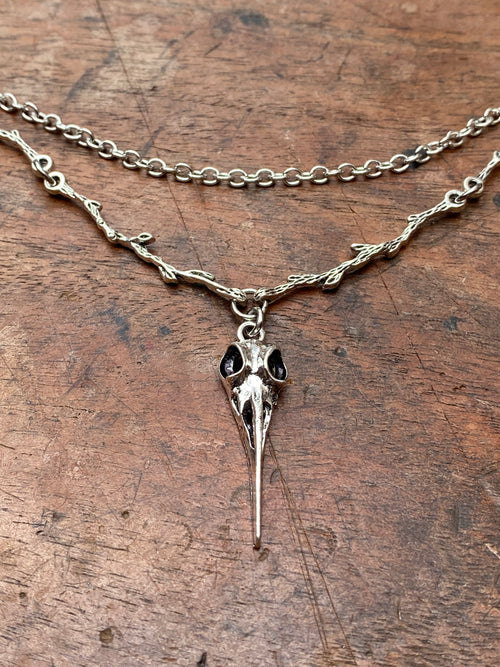 Branches and Crow Skulls Necklace