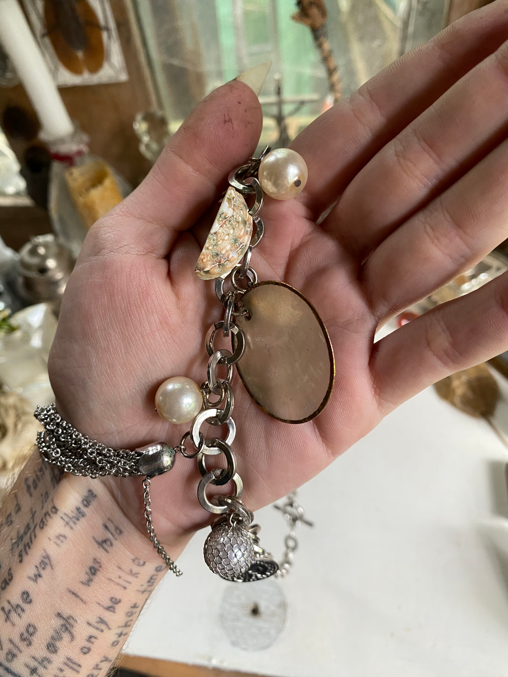 Charms and Seashells on a Chunky Chain Necklace image 3