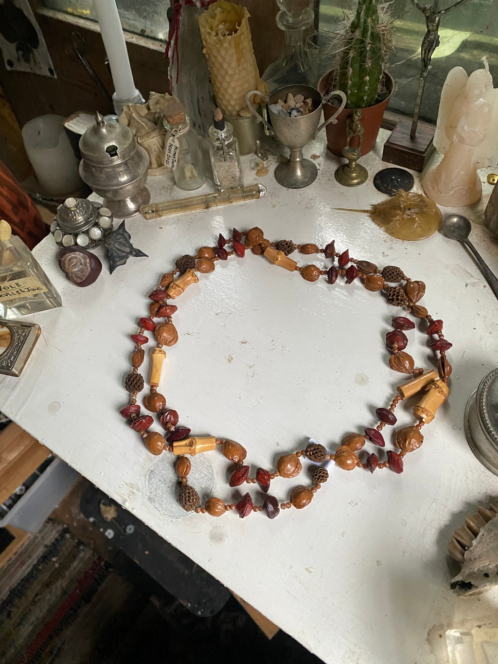 Long Necklace with Bamboo and Pits image 0