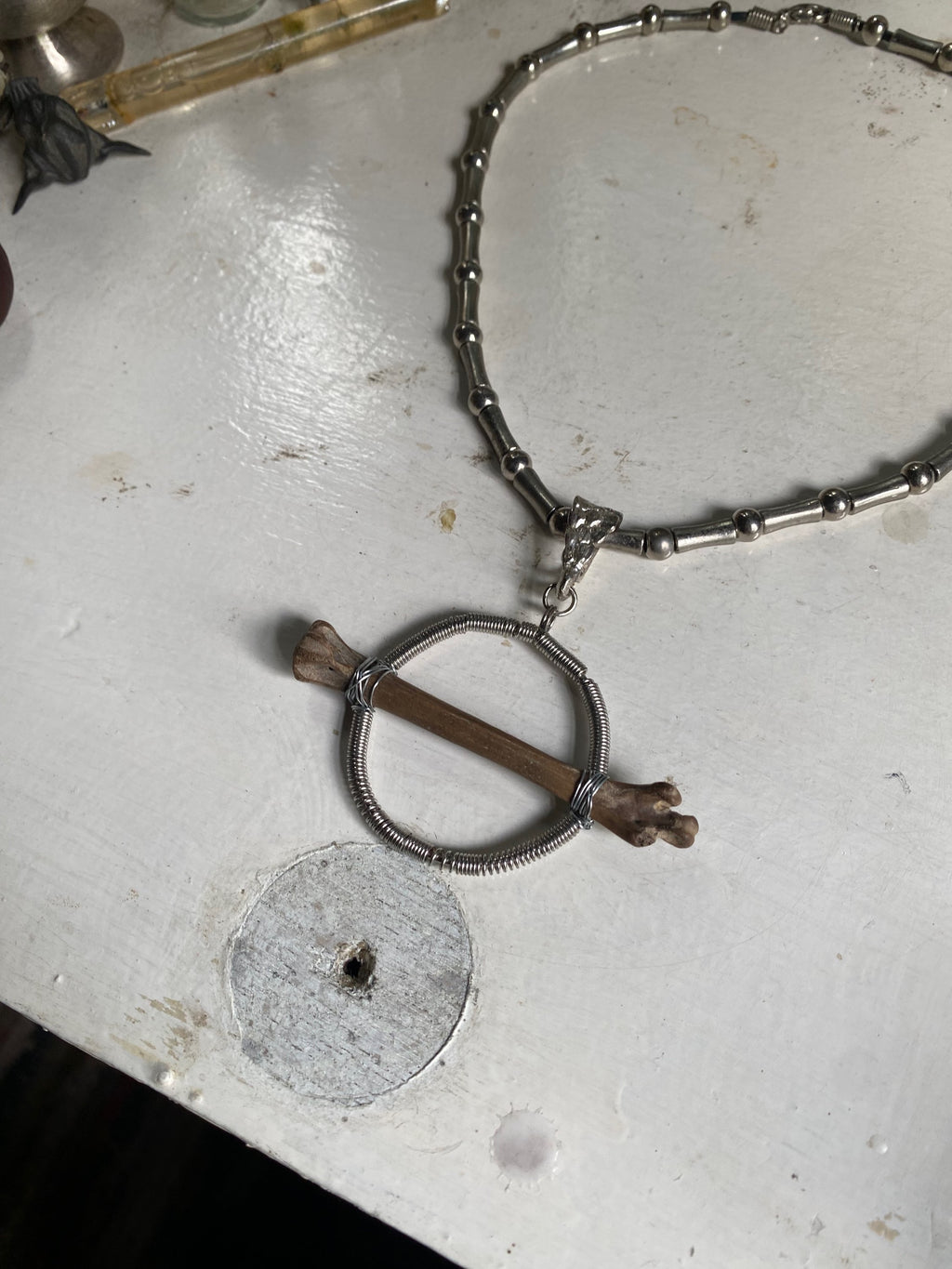 Fossilised Bone Orb Necklace image 1