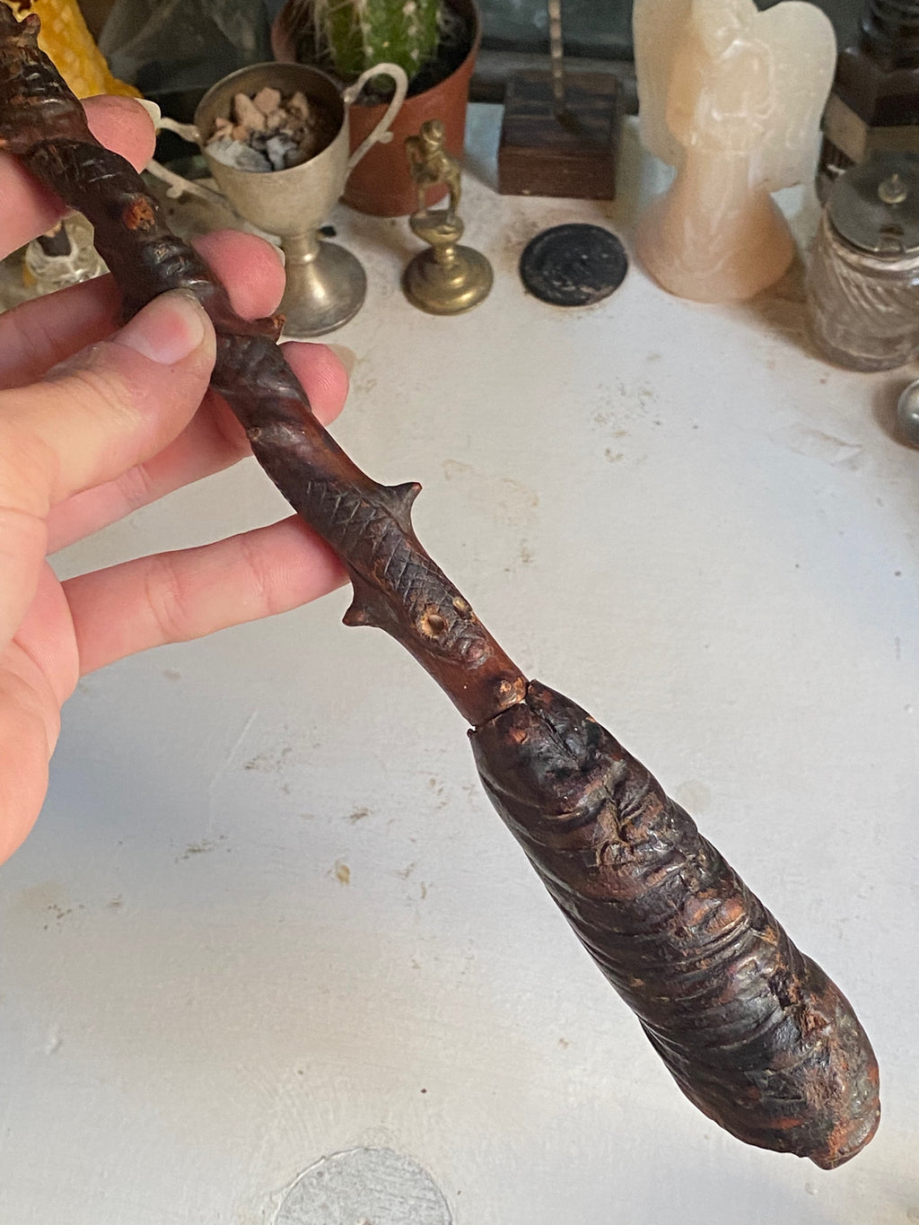 Wooden Blackthorn Wand with Hidden Vial in Handle image 1