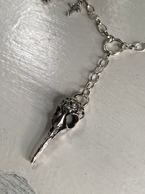 Bird Skull and Crosses Necklace image 1