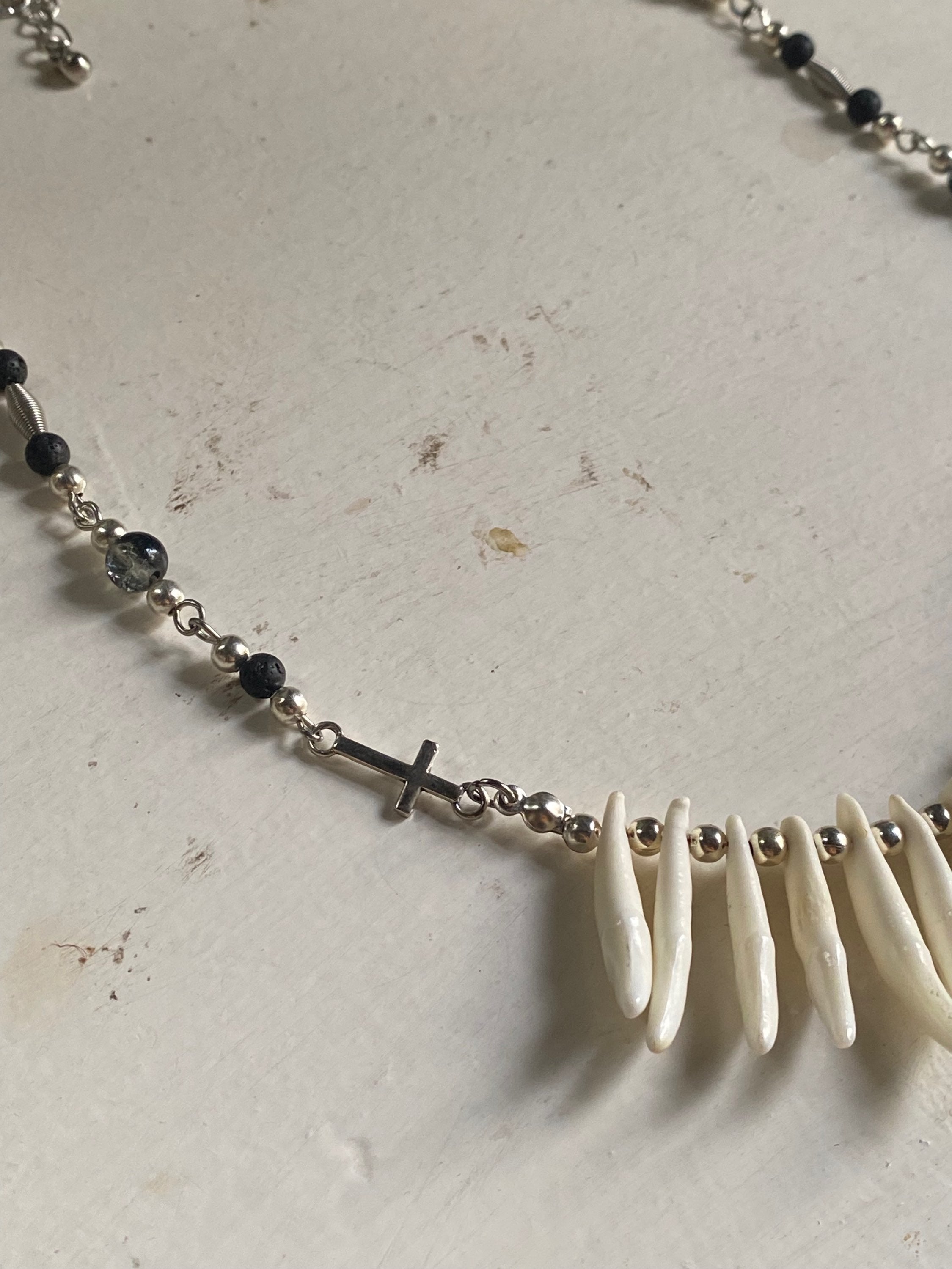 Coyote Teeth Necklace with Crosses image 1