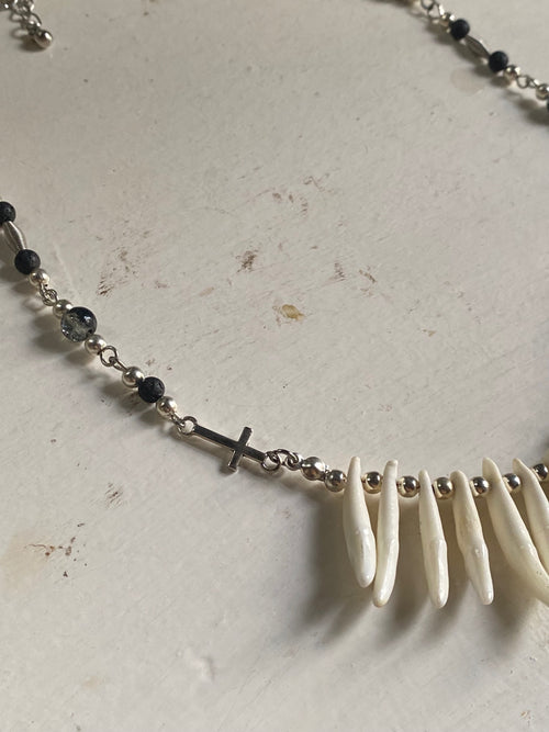 Coyote Teeth Necklace with Crosses image 1