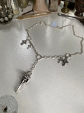 Bird Skull and Crosses Necklace image 0