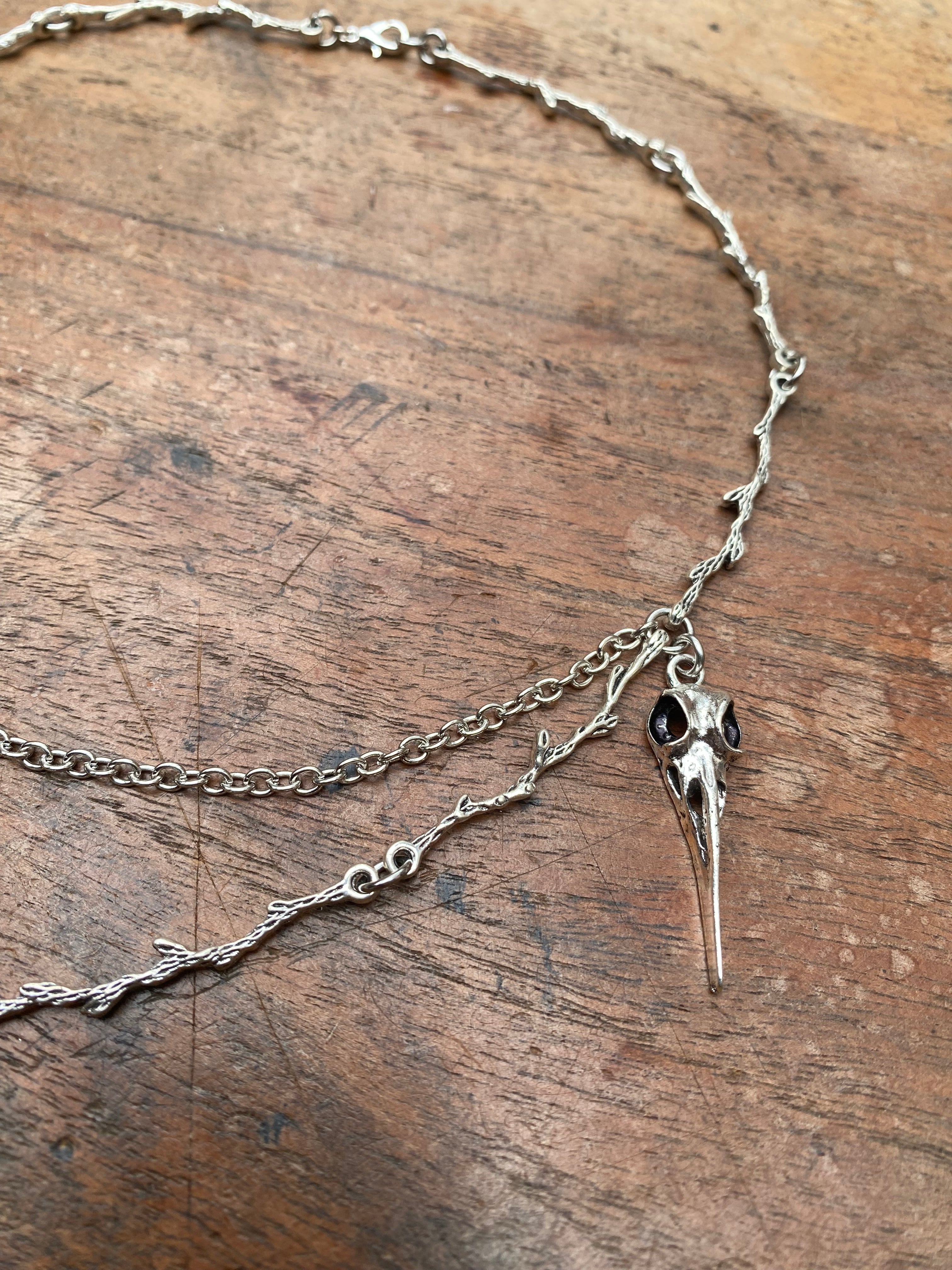 Branches and Crow Skulls Necklace