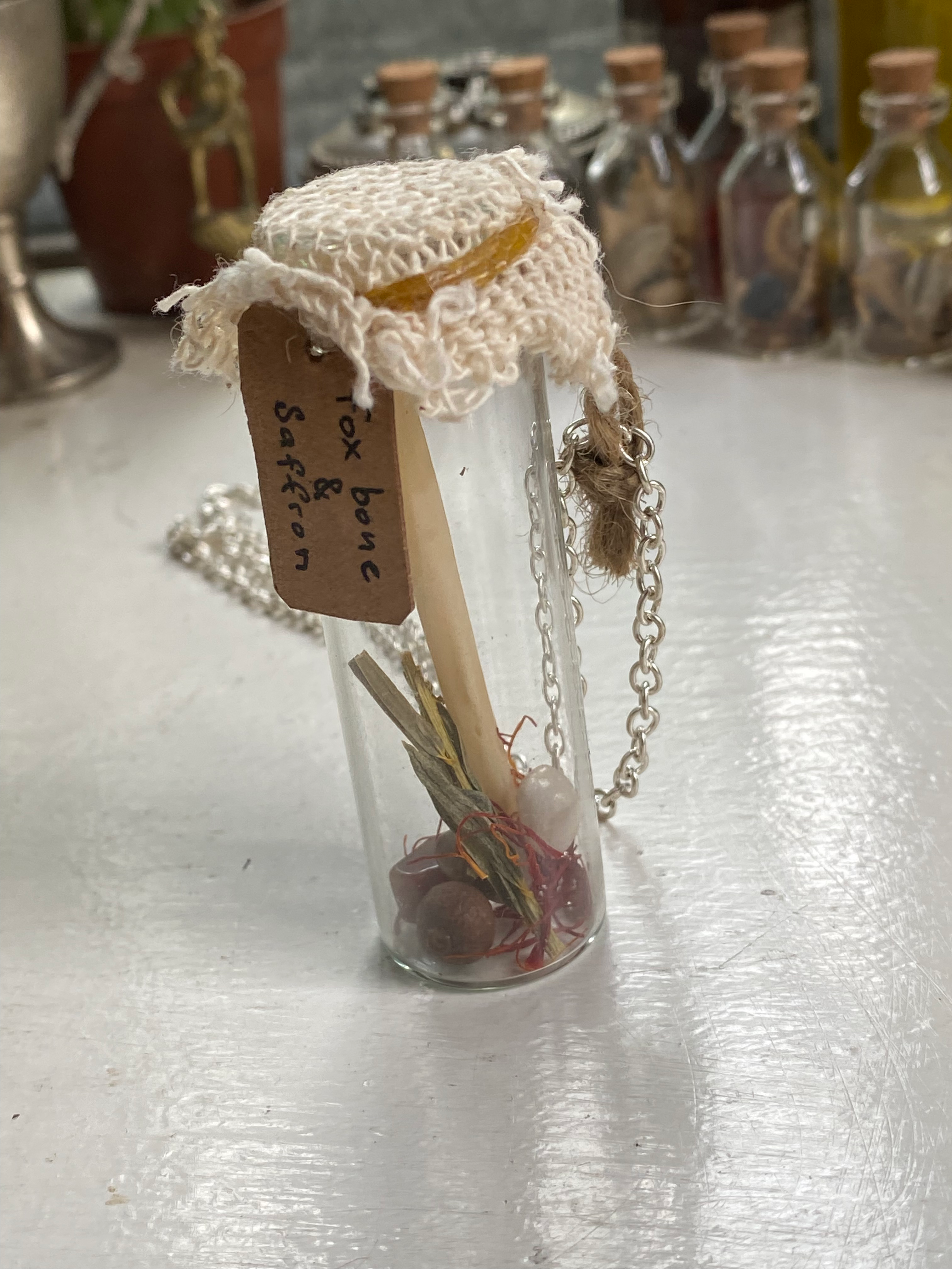 Fox Bone Spell Jar Necklace image 4