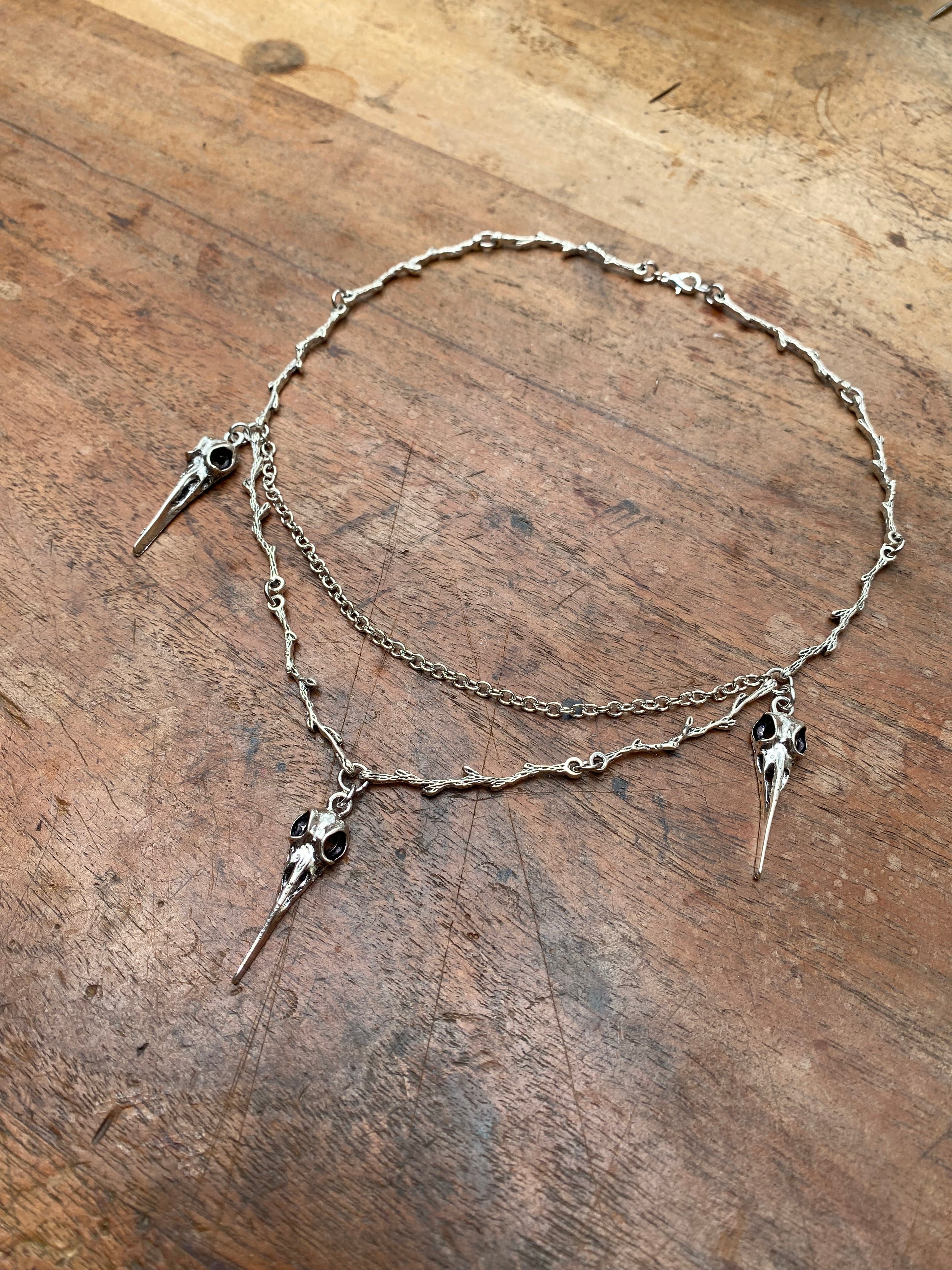 Branches and Crow Skulls Necklace