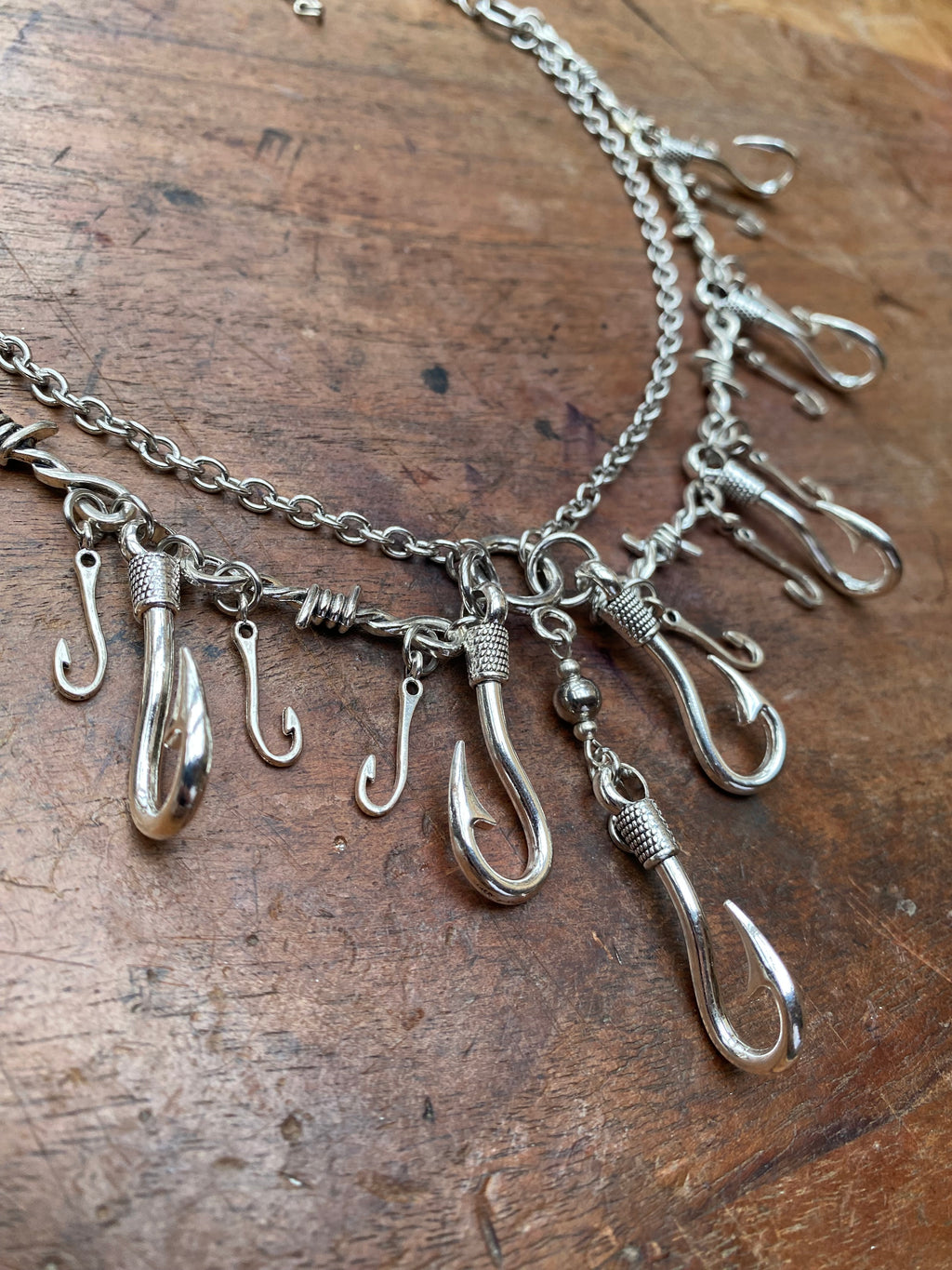 Hooks, Barbed Wire and Chains Necklace