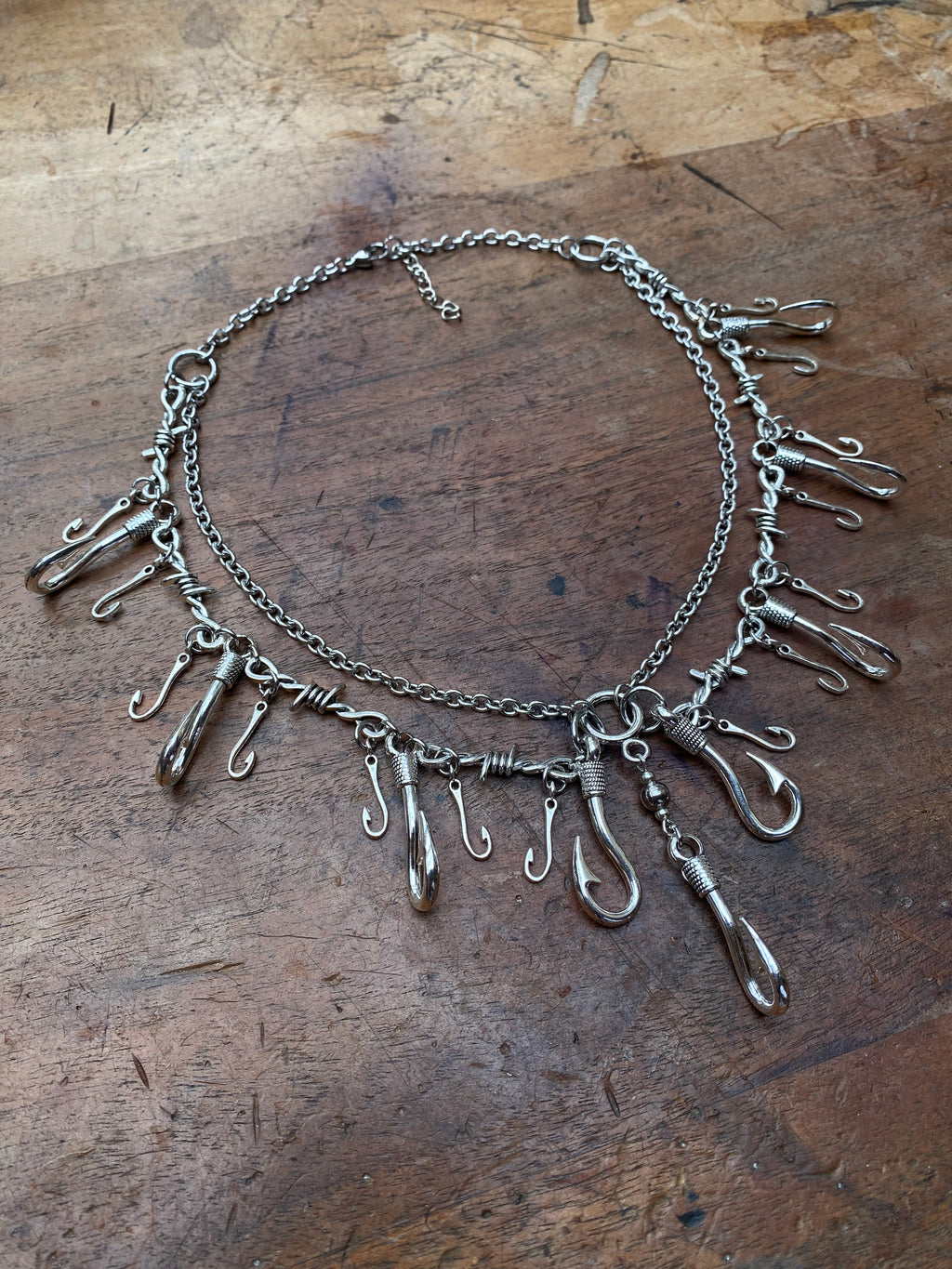 Hooks, Barbed Wire and Chains Necklace