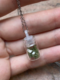 Tiny Squirrel Teeth in Glass Vial Necklace