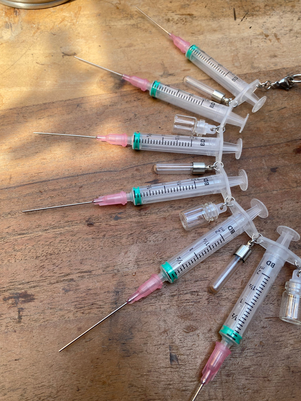 Syringe and Glass Vials Necklace