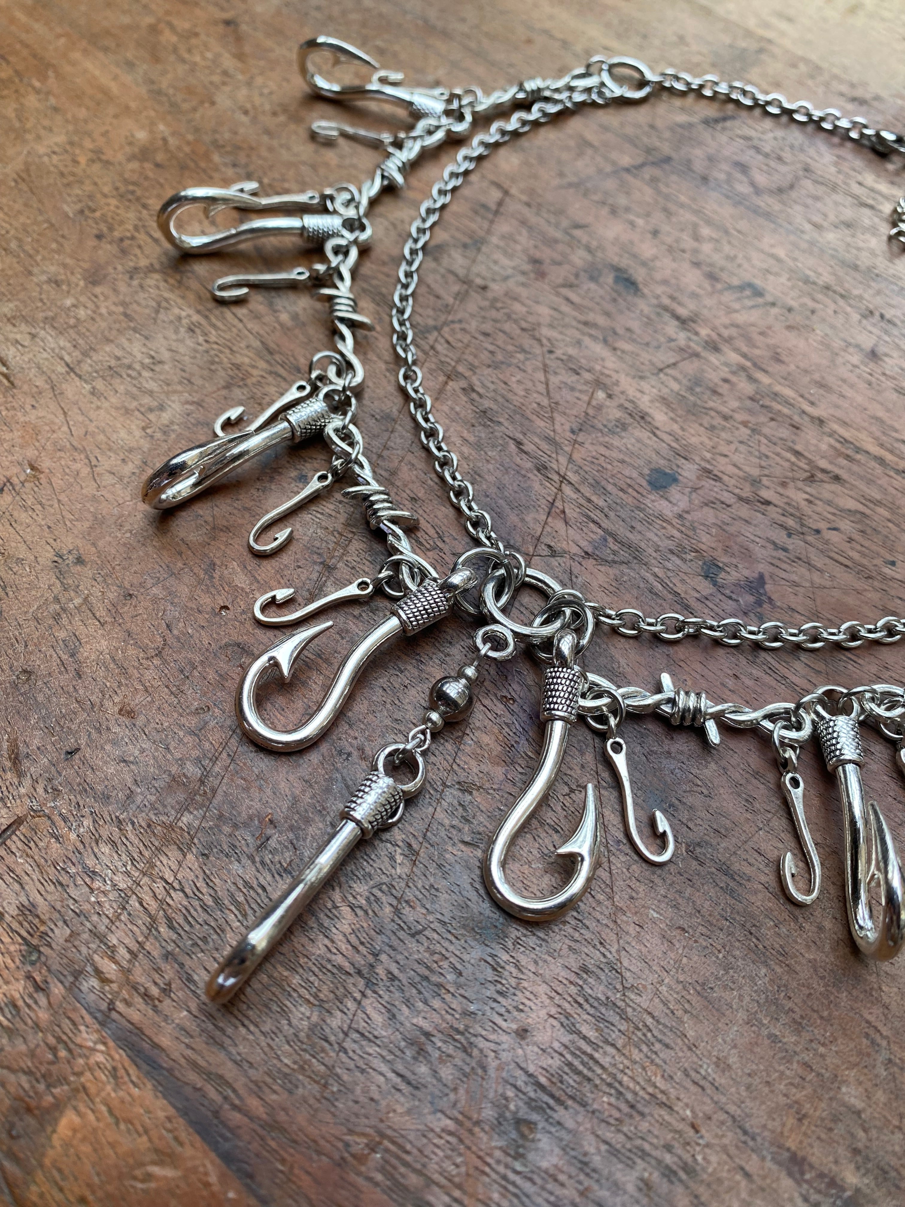 Hooks, Barbed Wire and Chains Necklace