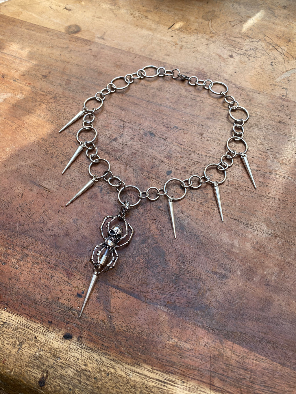 Openable Secret Vial in Spider Pendant Necklace