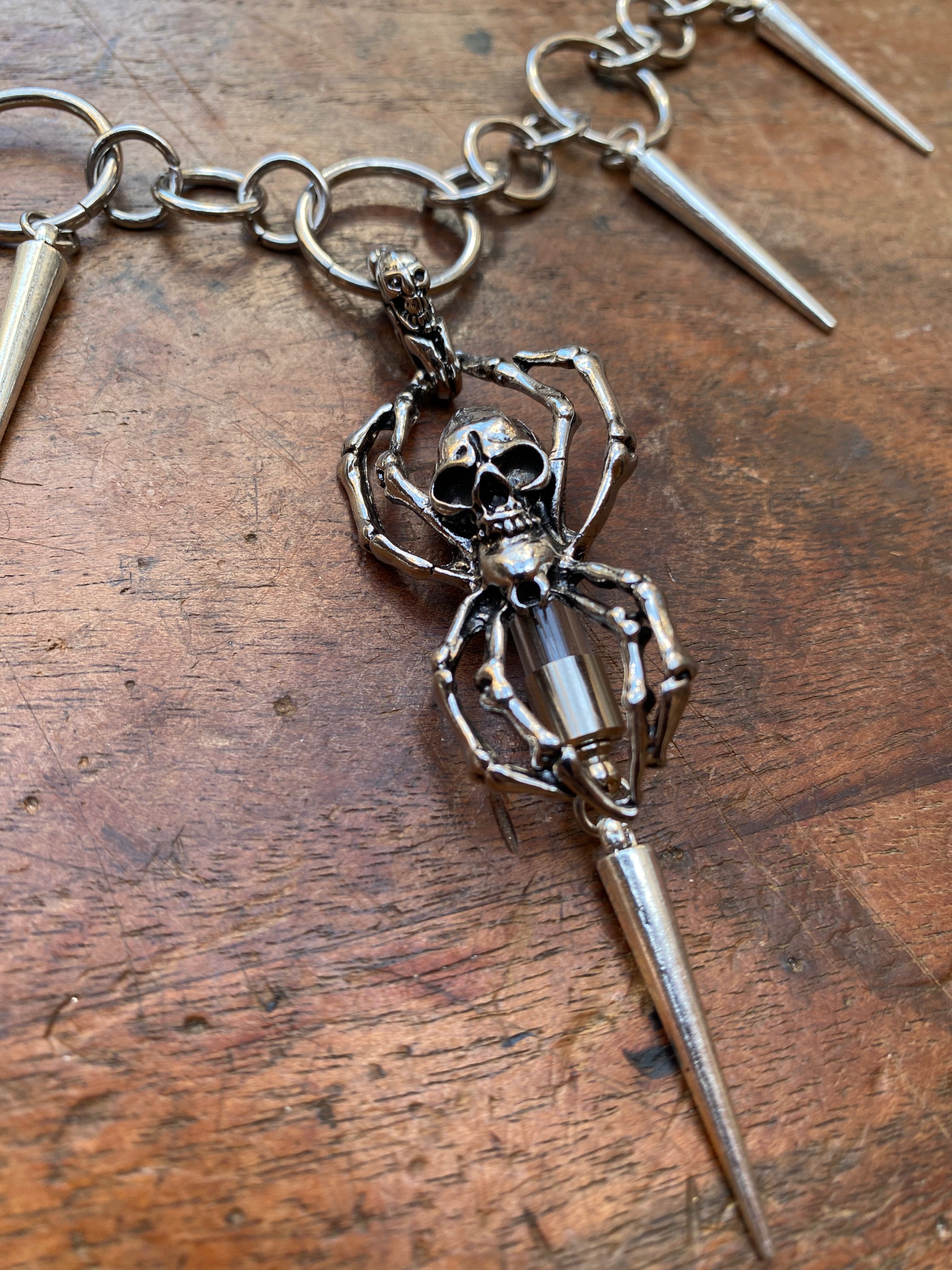 Openable Secret Vial in Spider Pendant Necklace