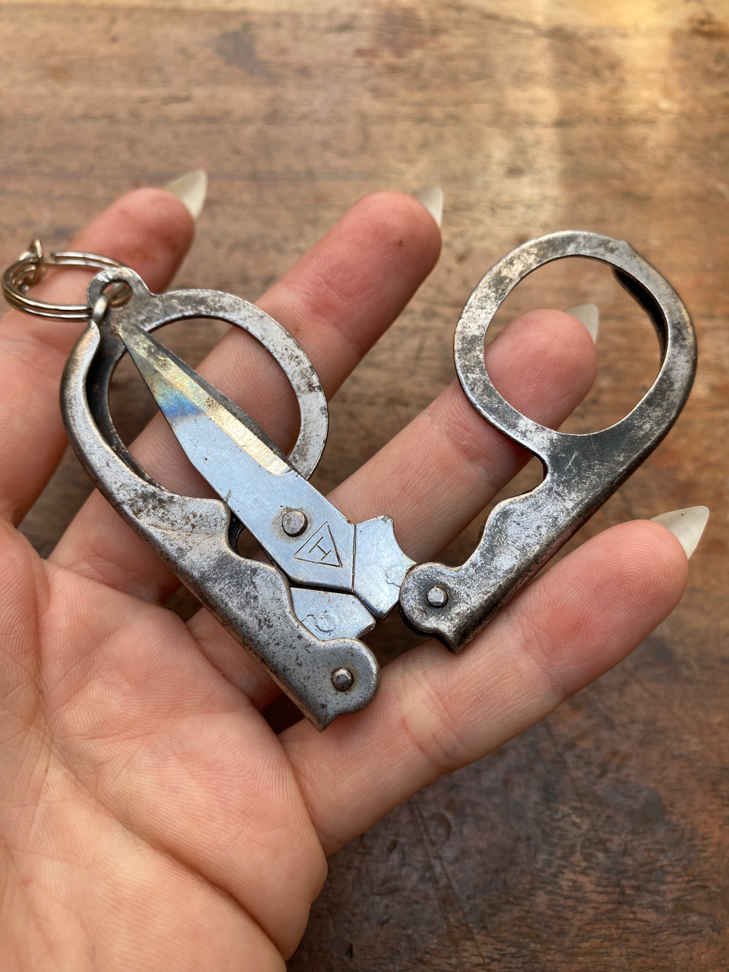 Vintage Military Portable Scissors Keychain