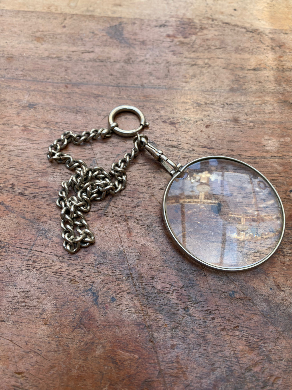 Vintage Magnifying Glass on Sterling Silver Chain