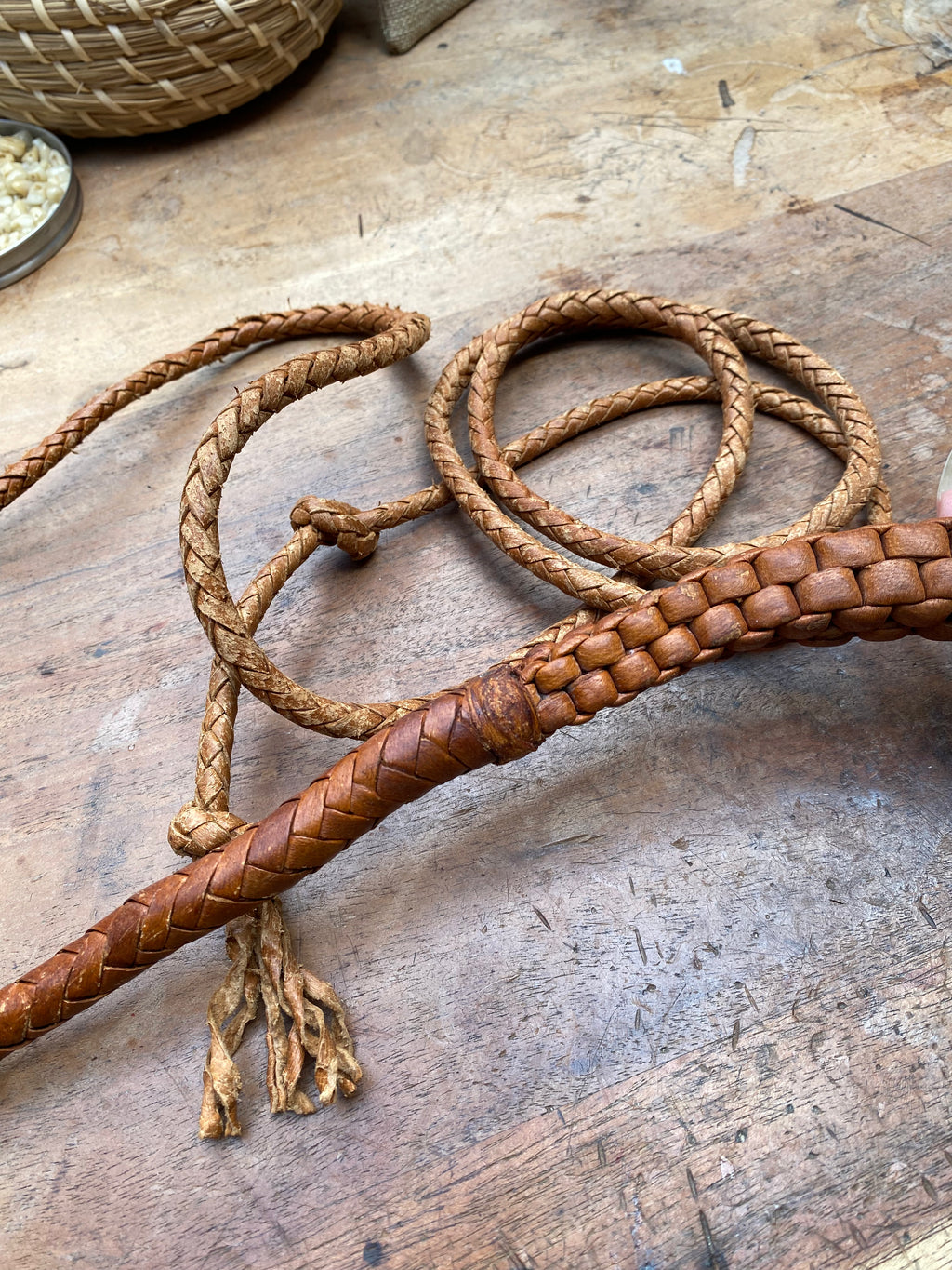 Large Deer Leg Leather Whip