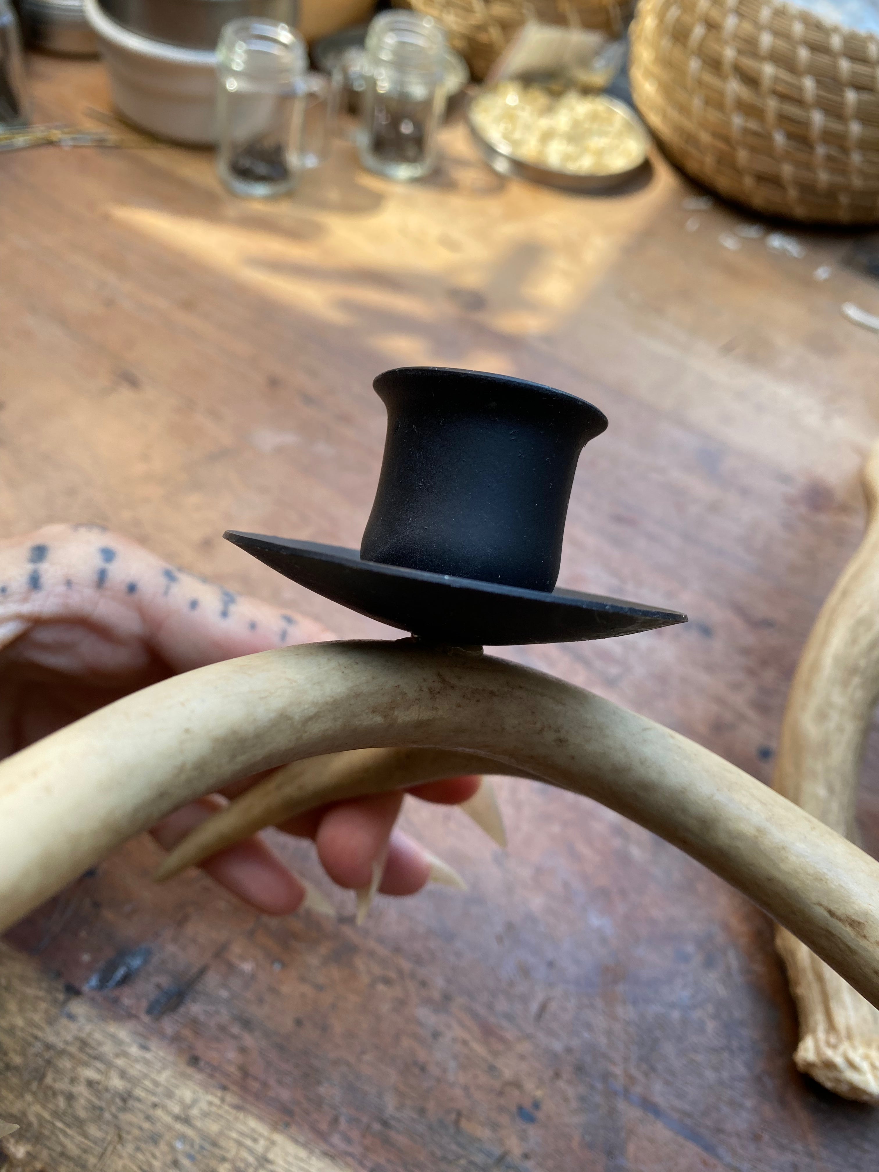 Pair of Antler Candle Holders