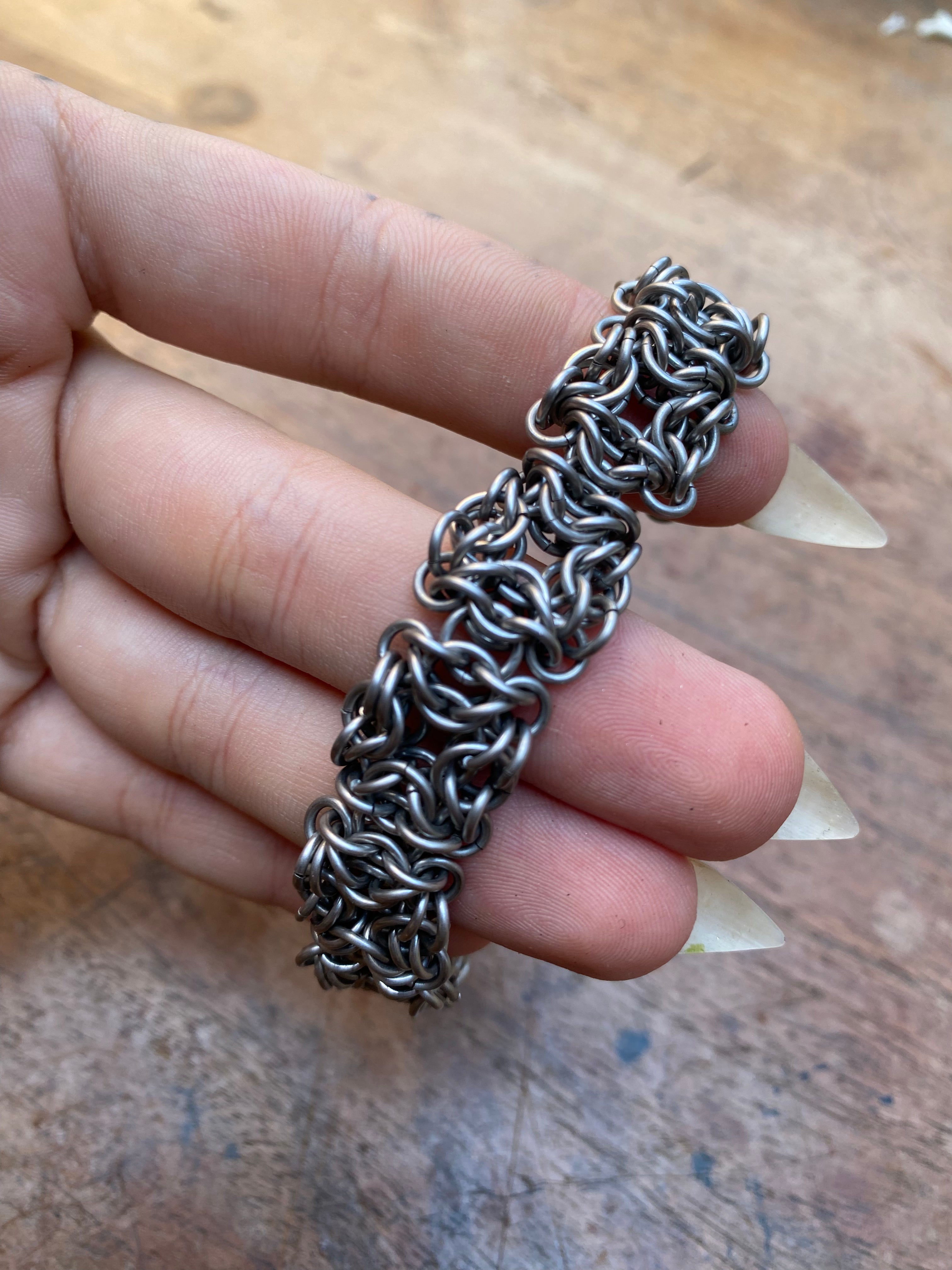 Filigree Stainless Steel Chainmail Bracelet
