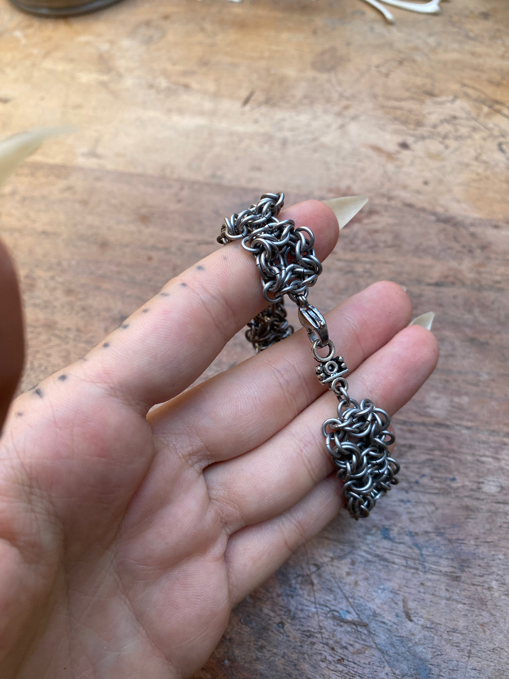 Filigree Stainless Steel Chainmail Bracelet