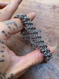 Stainless Steel Chainmail Bracelet with Crimson Beads