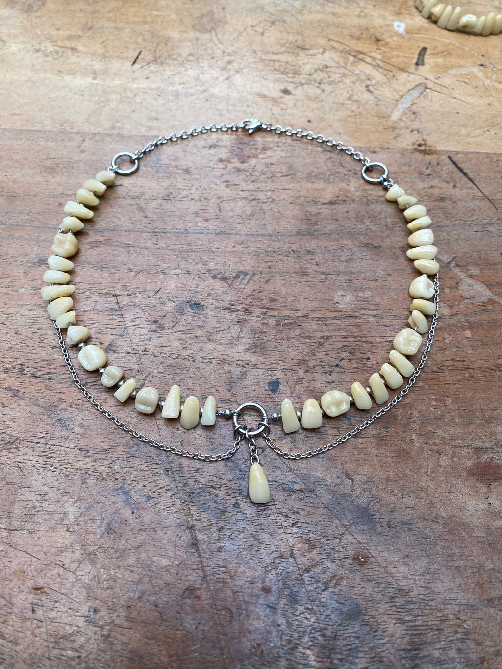 Dental Ceramic Teeth and Chains Neckace