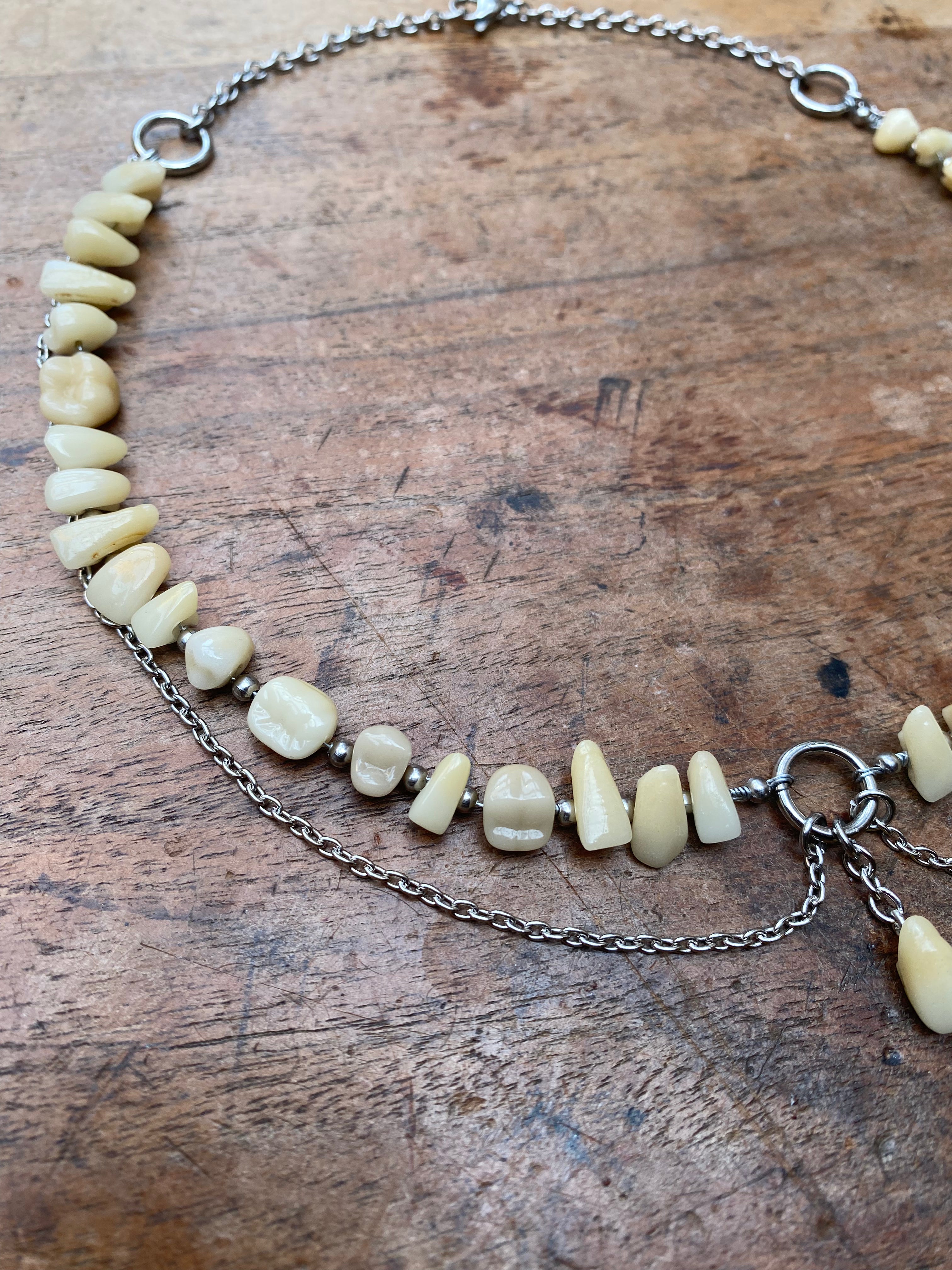 Dental Ceramic Teeth and Chains Neckace