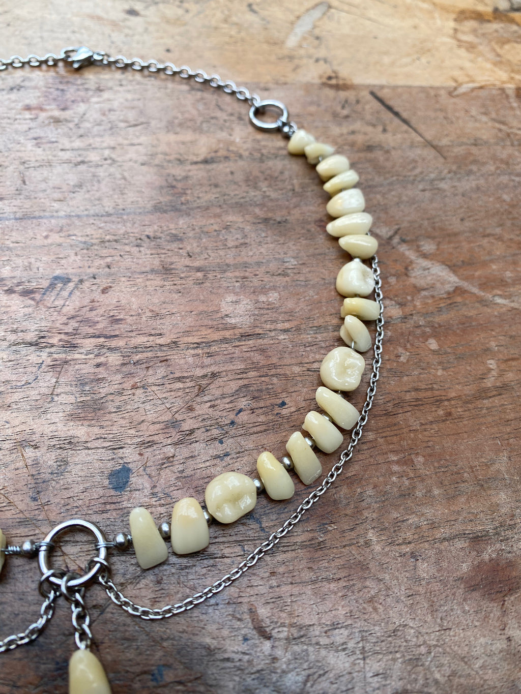Dental Ceramic Teeth and Chains Neckace
