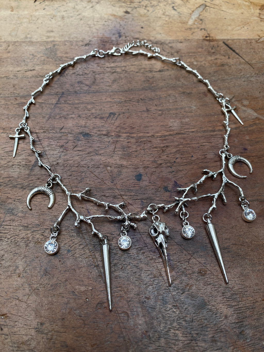 Tree Braches and Crow Skull Necklace