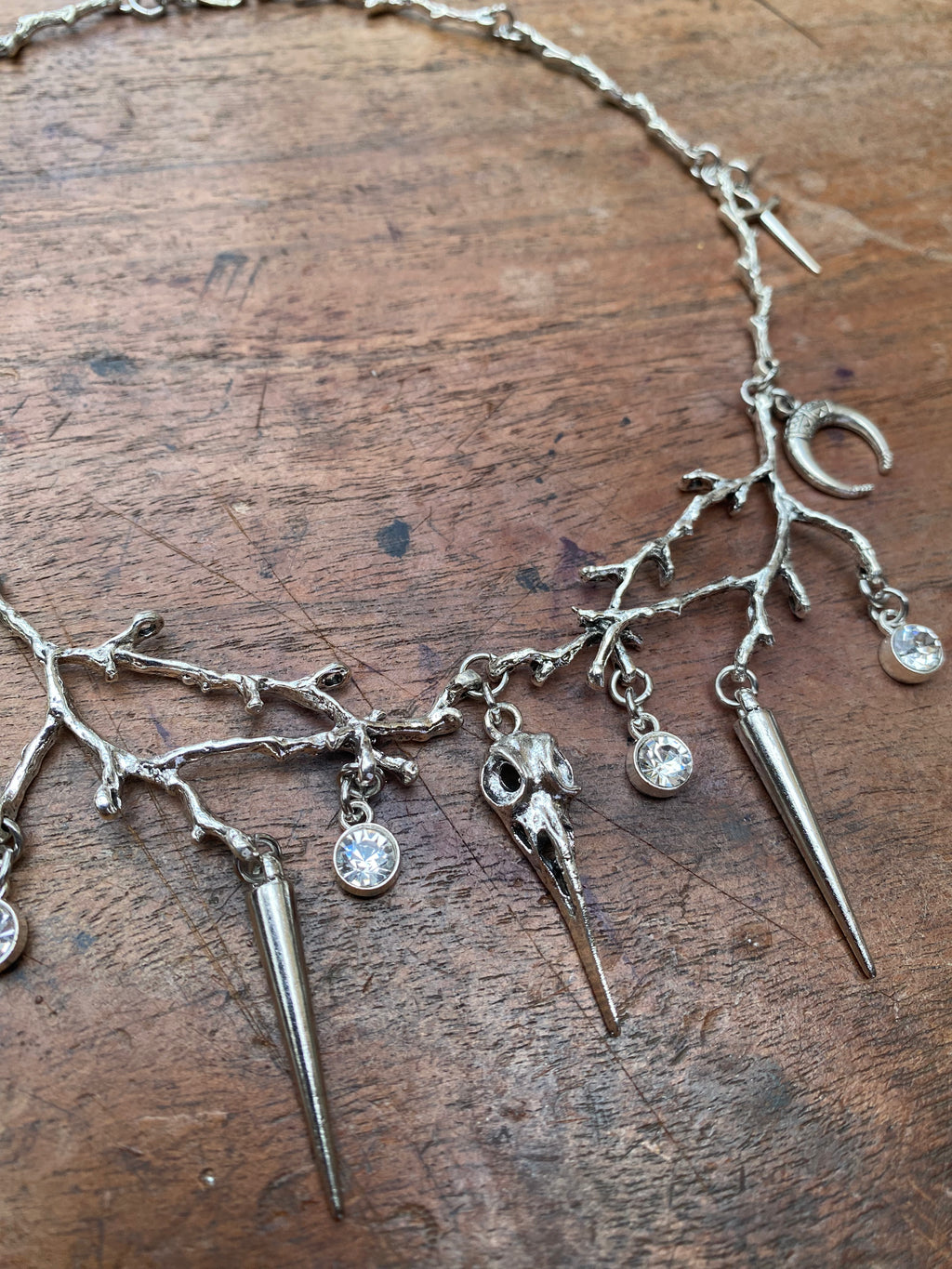 Tree Braches and Crow Skull Necklace