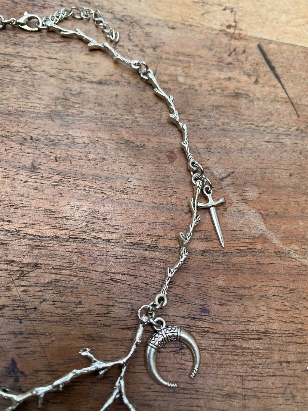 Tree Braches and Crow Skull Necklace