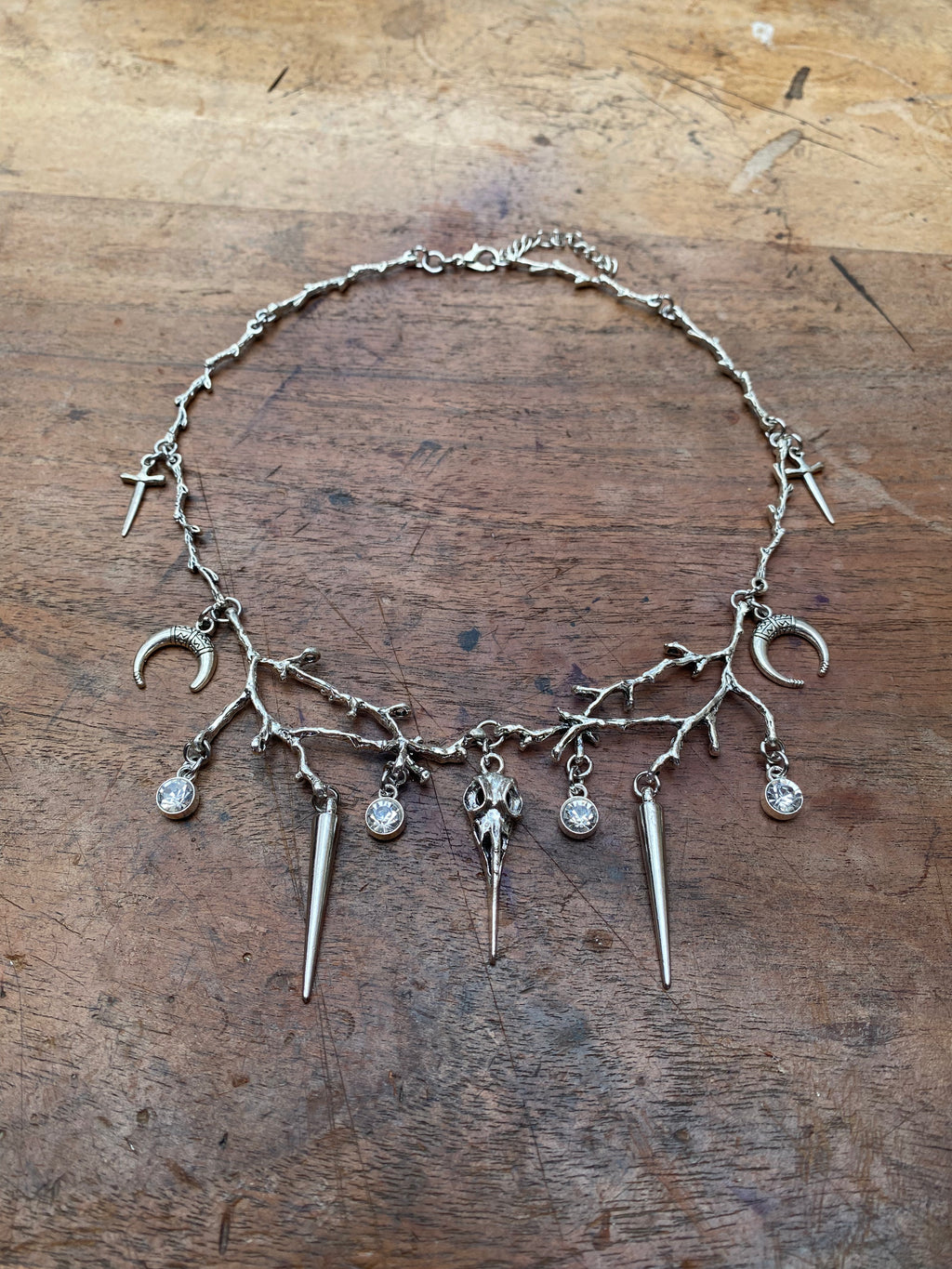 Tree Braches and Crow Skull Necklace