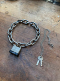 Heavy Stainless Steel Locked Collar and Keys Set