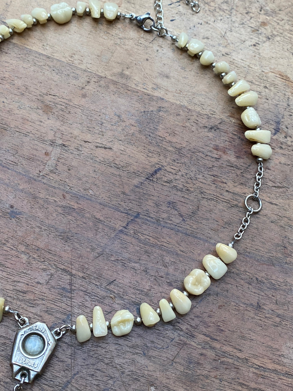 Ceramic Teeth Lourdes Rosary Necklace