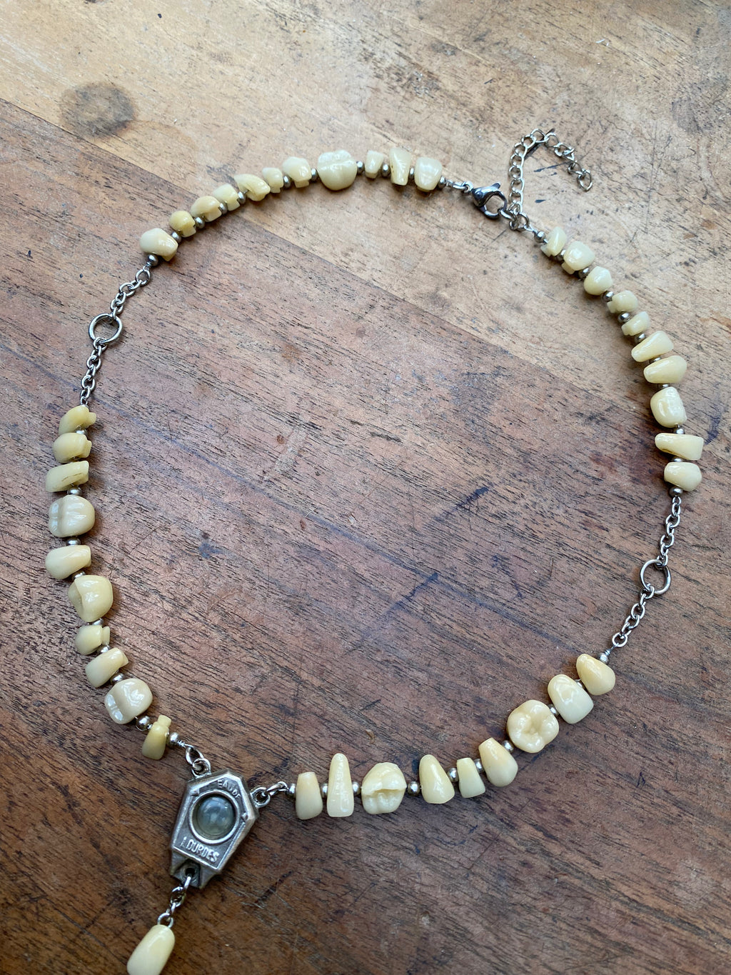 Ceramic Teeth Lourdes Rosary Necklace