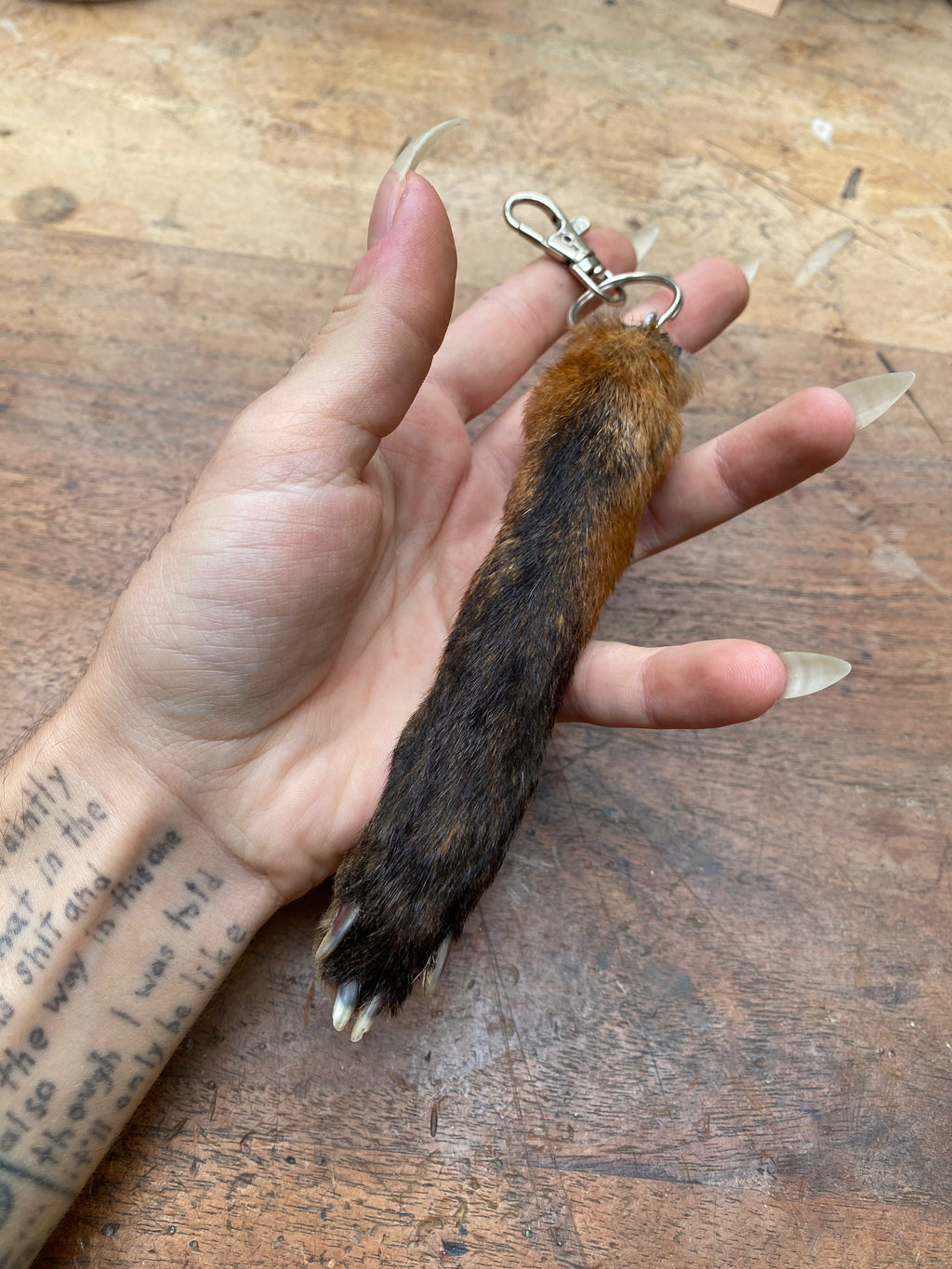 Fox Paw Taxidermy Keychain