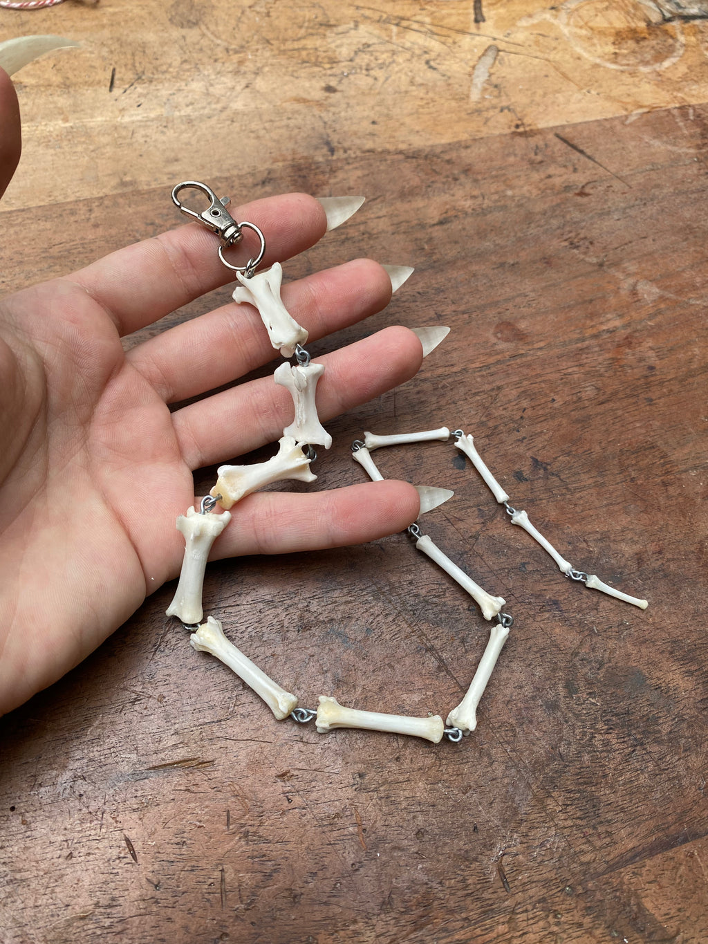 Articulated Fox Tail Bones Keychain