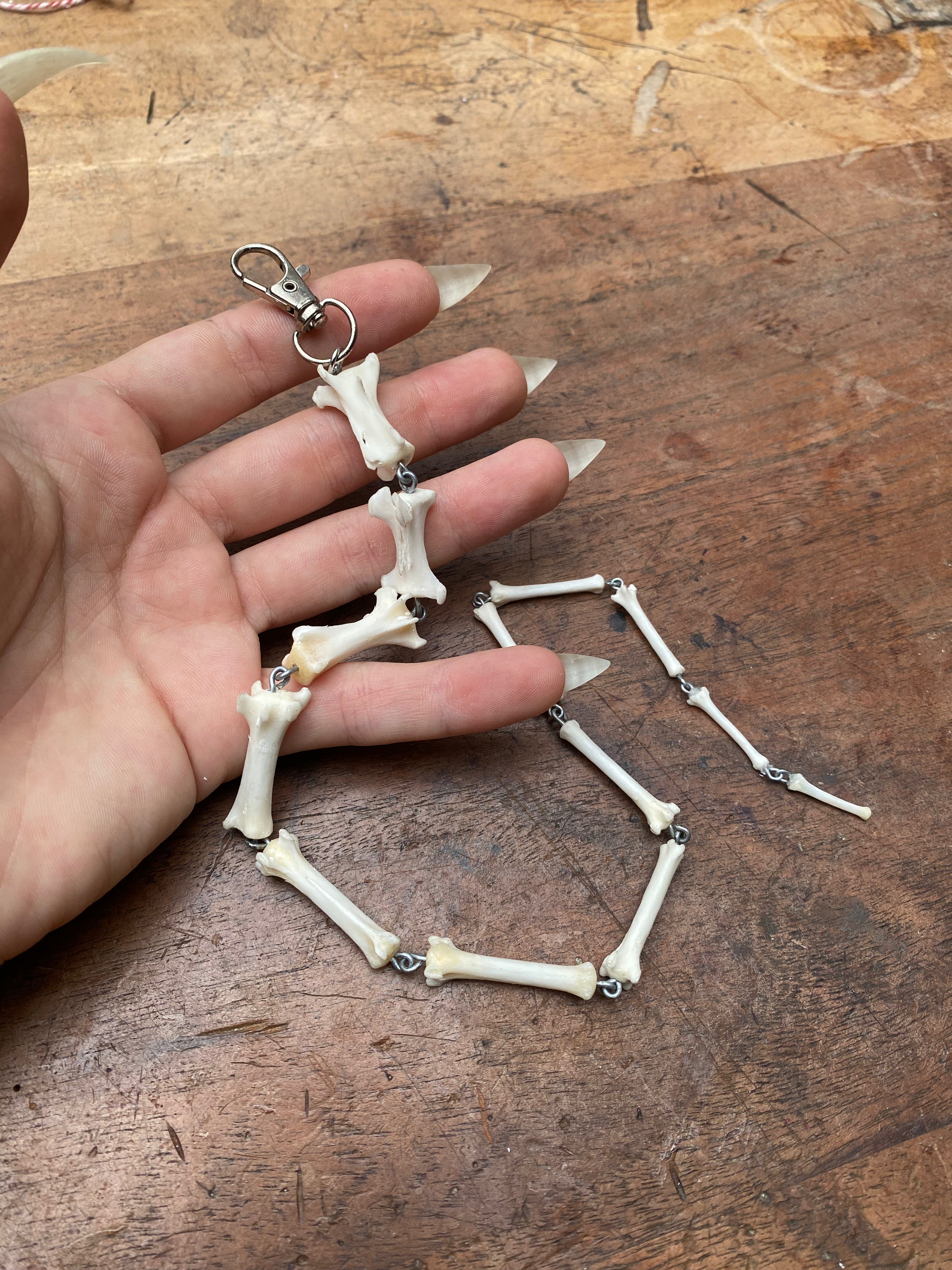Articulated Fox Tail Bones Keychain