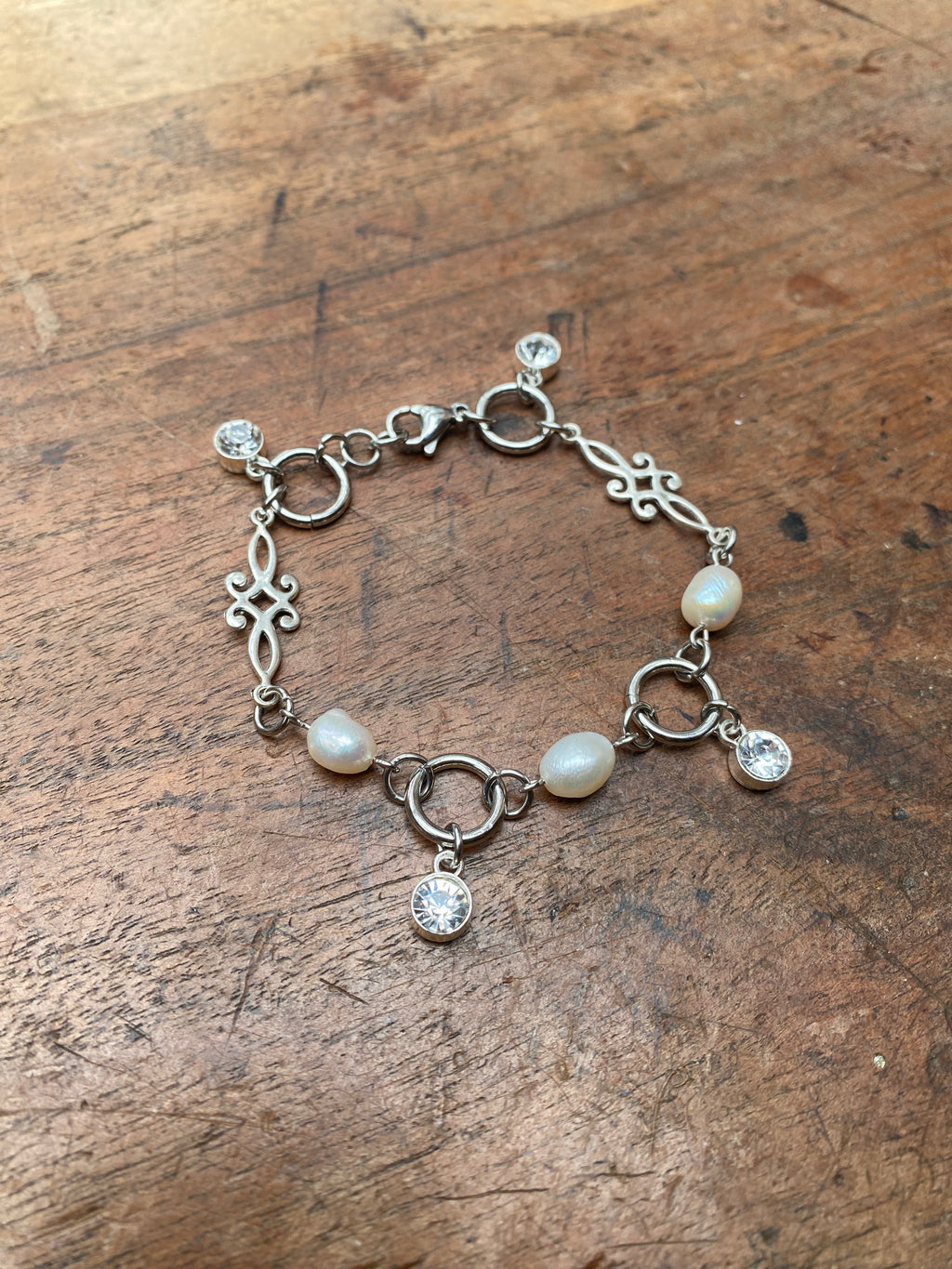 River Pearl Filigree Bracelet