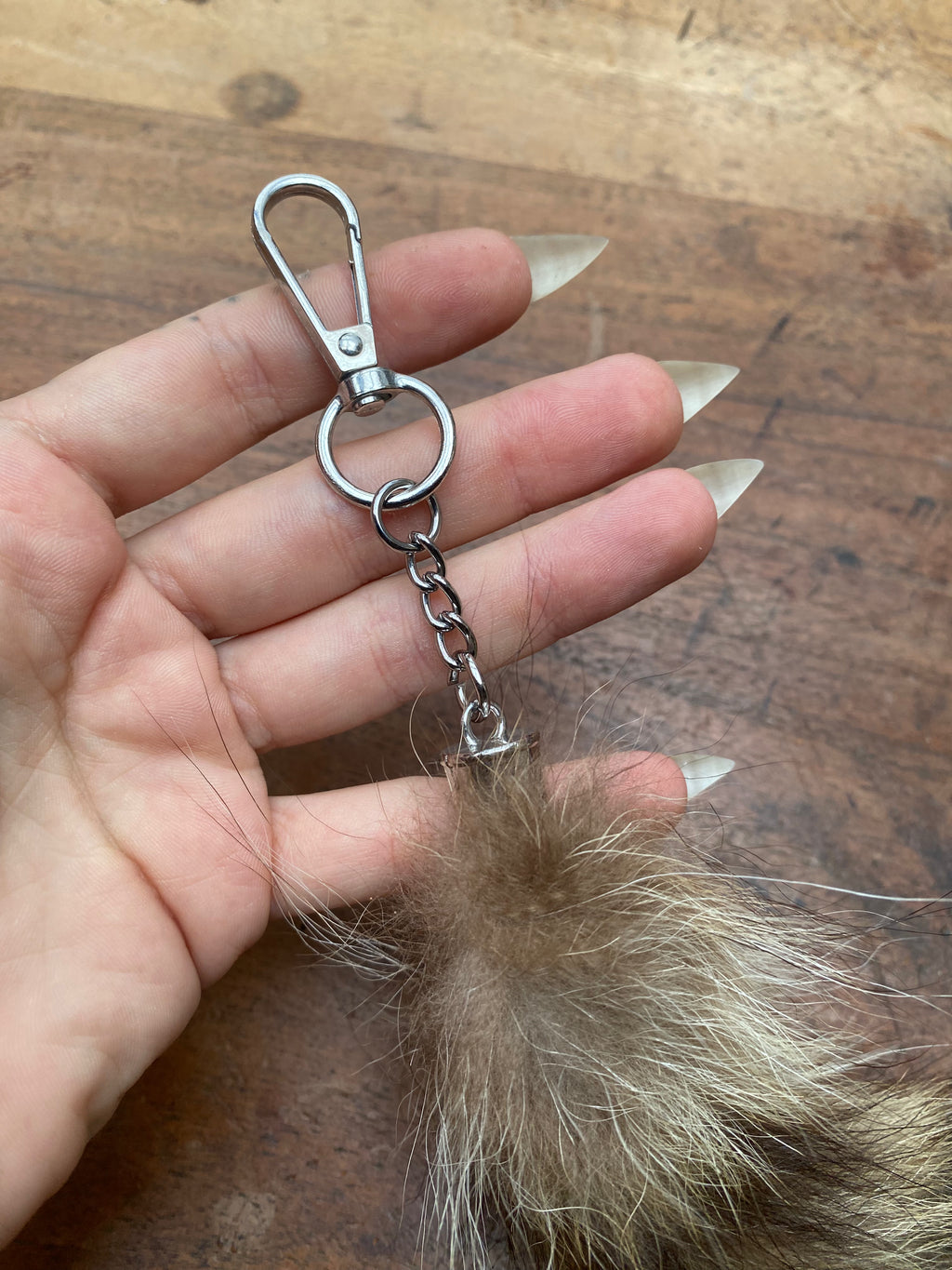 Raccoon Tail Keychain