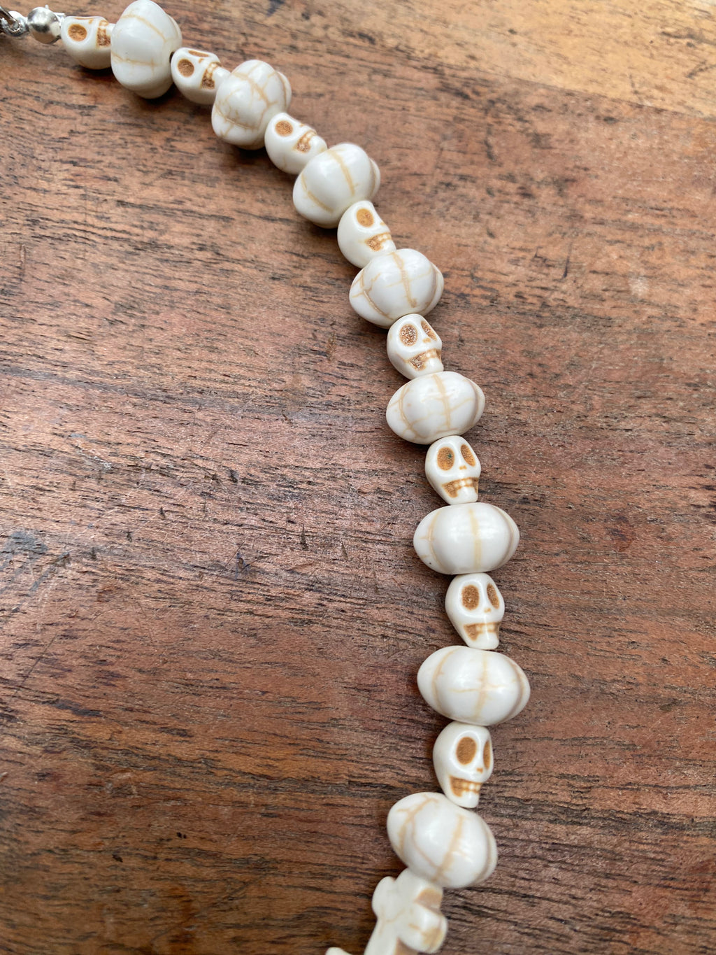 Mink Skull, Coyote Teeth and Howlite Beads Necklace