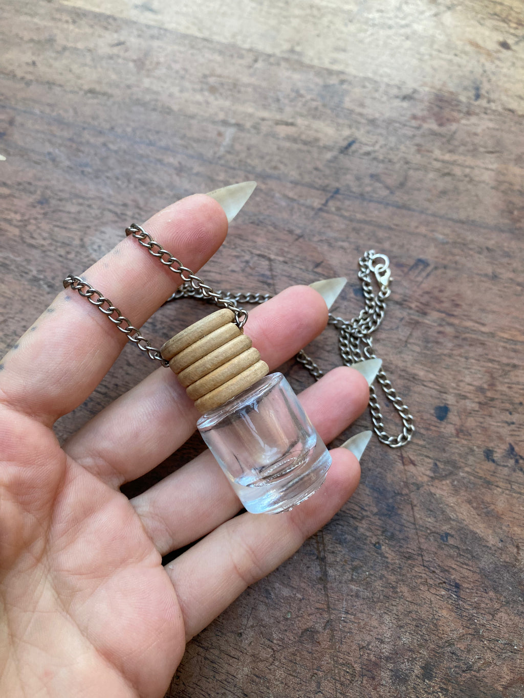 Openable Glass Bottle on Chain Necklace