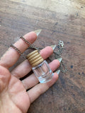 Openable Glass Bottle on Chain Necklace