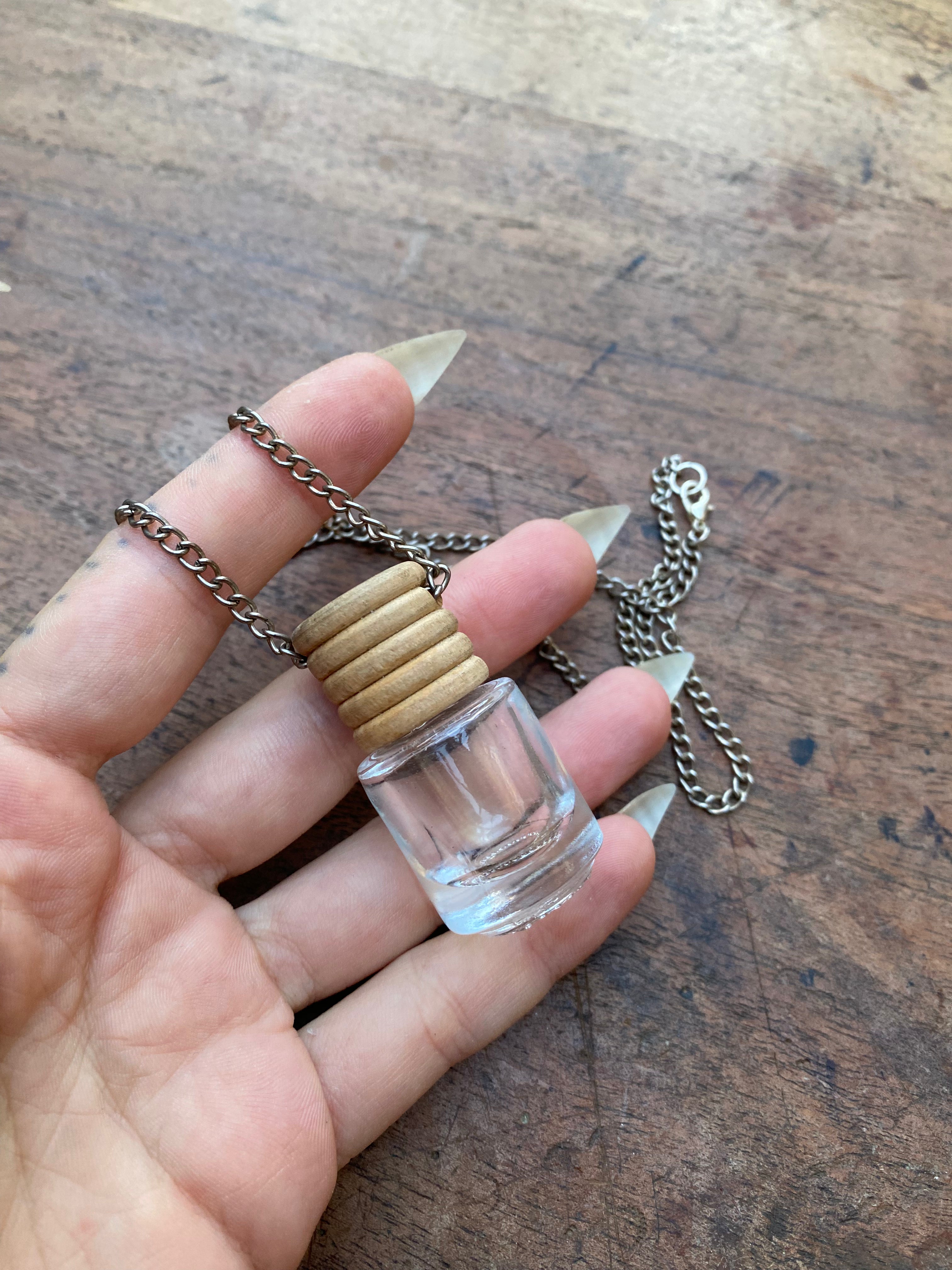 Openable Glass Bottle on Chain Necklace