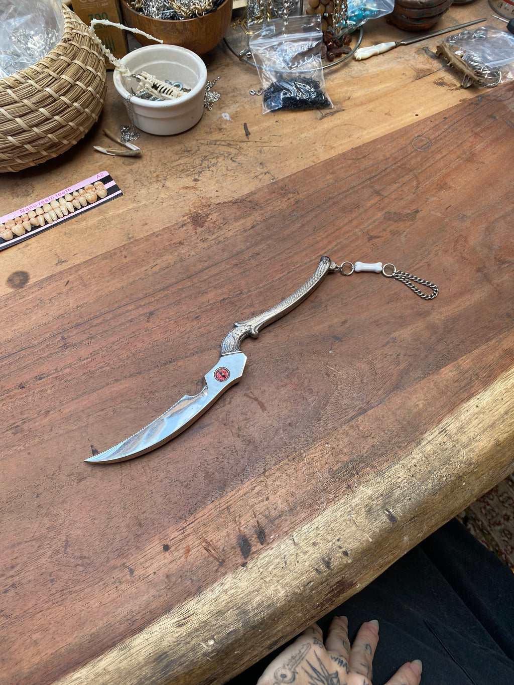 Decorated Red Eye and Bone Bead Dagger
