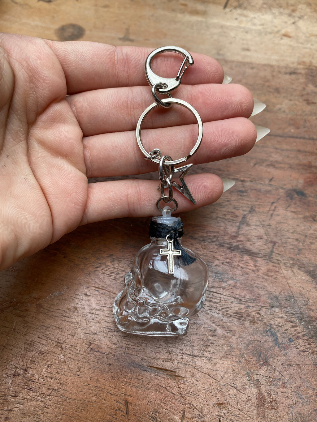 Skull Glass Vial Keychain