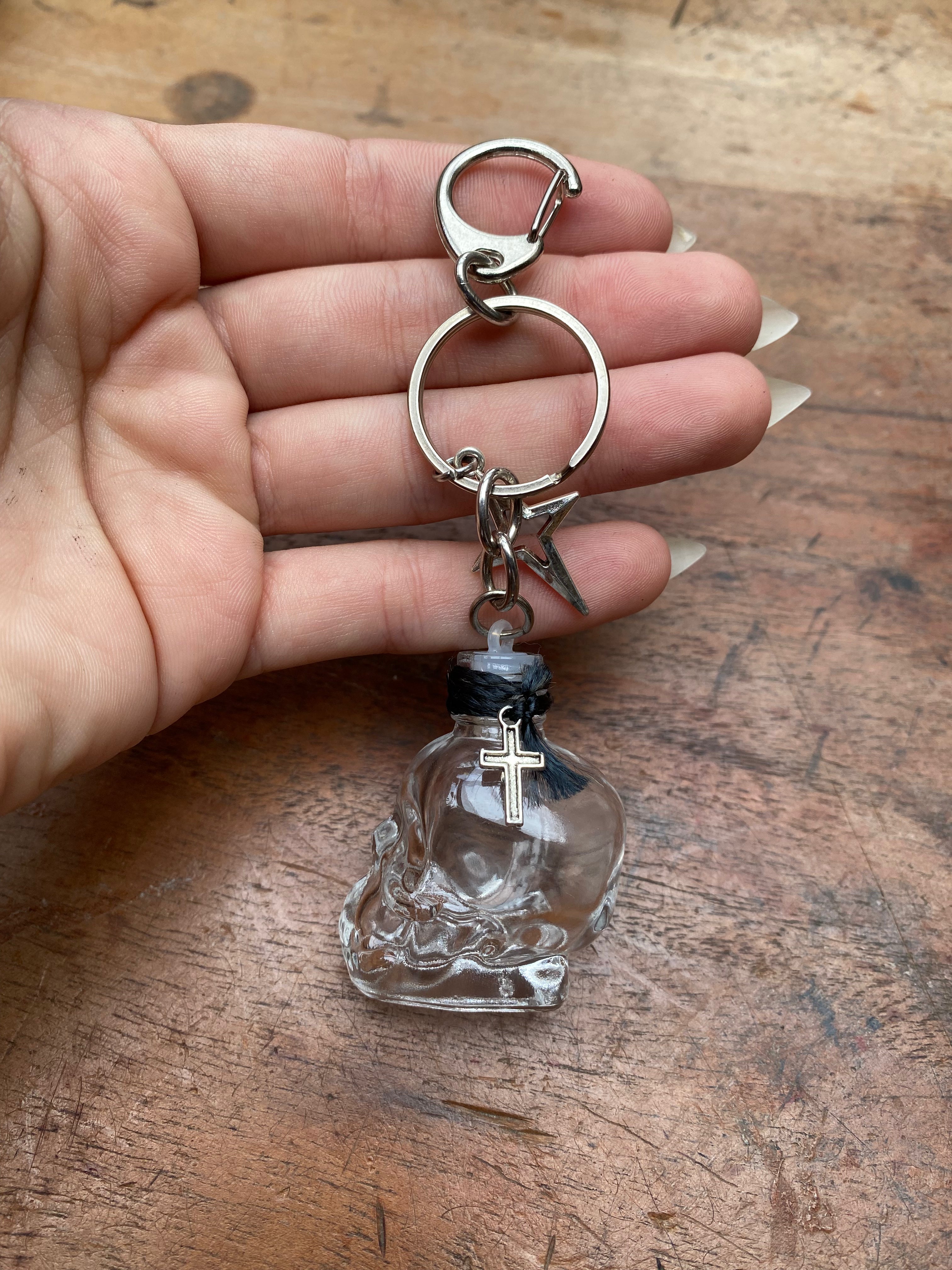 Skull Glass Vial Keychain