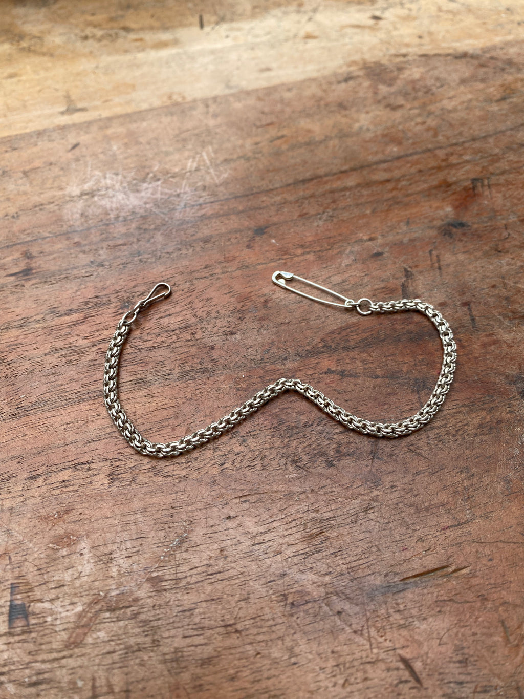925 Sterling Silver Safety Pin Chain